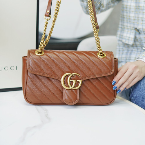 구찌 443497 GG 마몽 스몰 숄더백 Brown