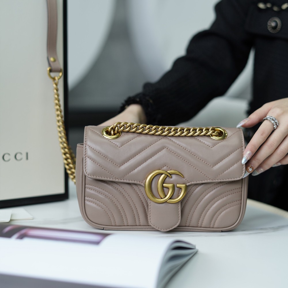 구찌 446744 GG 마몽 미니 백 Dusty Pink