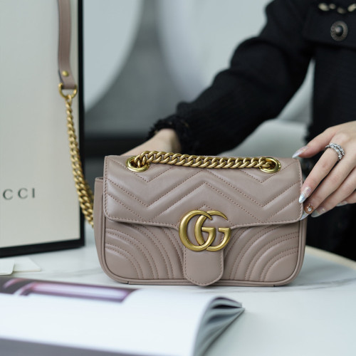구찌 446744 GG 마몽 미니 백 Dusty Pink