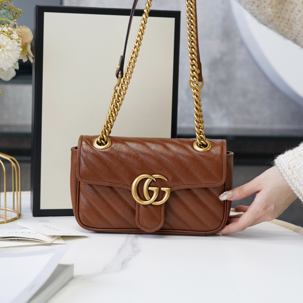구찌 446744 GG 마몽 미니 백 Brown