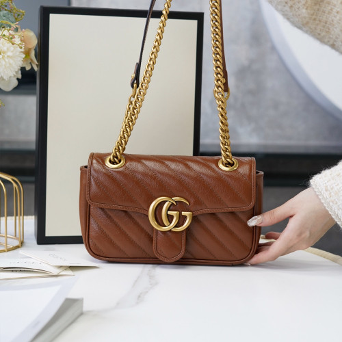 구찌 446744 GG 마몽 미니 백 Brown