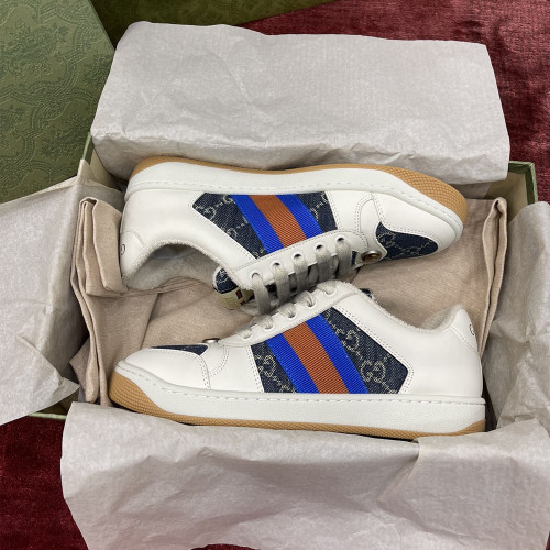 GC Men's/Women`s Screener sneakers 구찌 스크리너 오리지널 GG캔버스 데님 블루