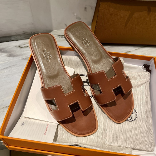 H Womens Oran Slide Swift Leather  에르메스 오란 (Hand Made) (V2)