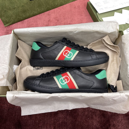 GC Men's/Women`s Ace embroidered sneaker 인터로킹 G 디테일 Black