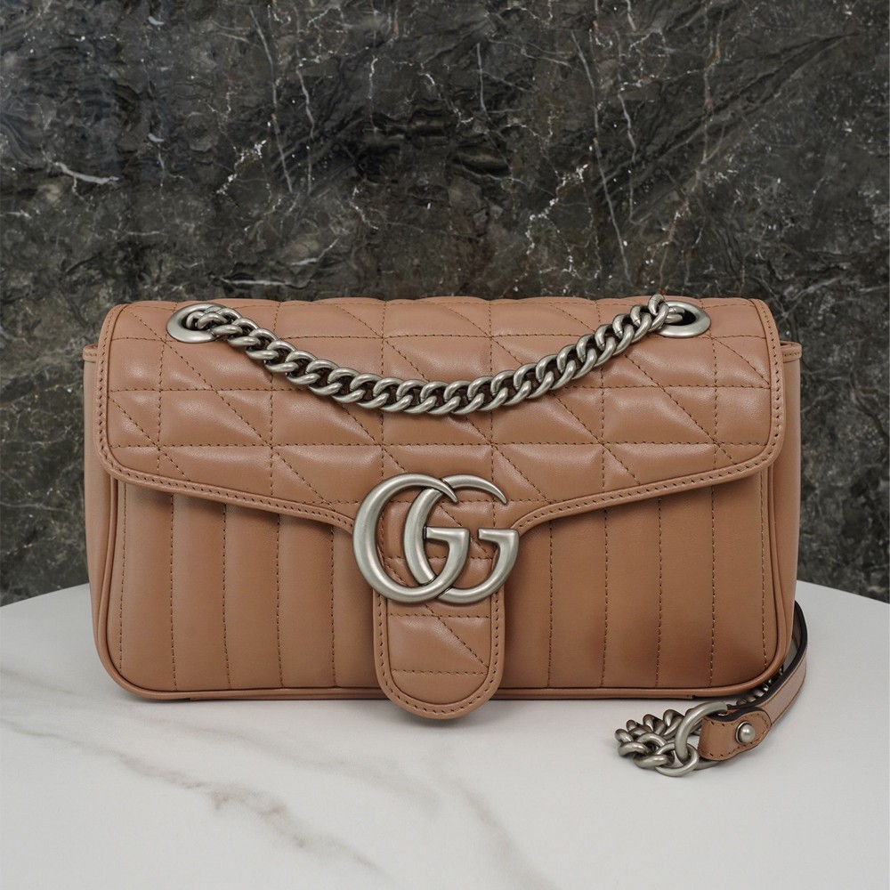 구찌 443497 GG 마몽 스몰 숄더백 Rose Beige