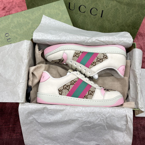 GC Women`s Screener sneakers 구찌 스크리너 파우더핑크 로고큐빅