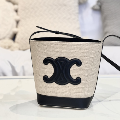 CLN 셀린느 SMALL BUCKET CUIR TRIOPHE 스몰 버킷 트리오페 Vanilla & Black