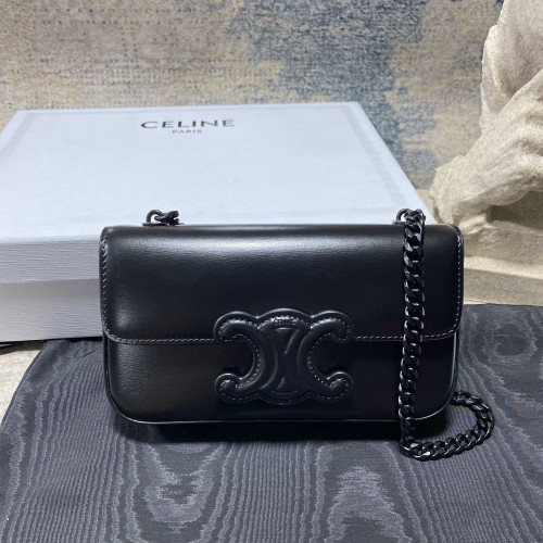 CLN 셀린느 체인숄더백 퀴르 트리오페 Black (black)