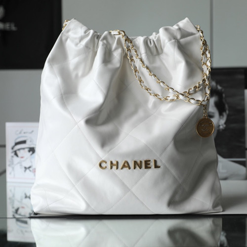 샤넬 AS3262 CHANEL 22 라지 핸드백 White(gold)