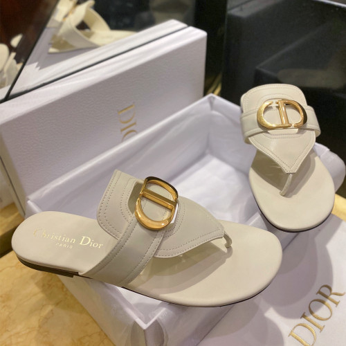 CD 디올 30 몽테인 플랫 DIOR 30 Montaigne Flat Thong Milk White