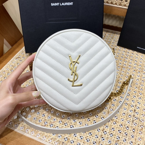 SL 입생로랑 610436 라운드 카메라백 White