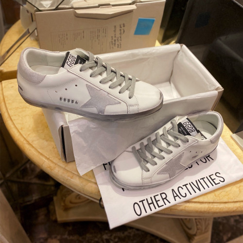 GGDB Super-Star sneakers with silver sparkle foxing and metal stud lettering