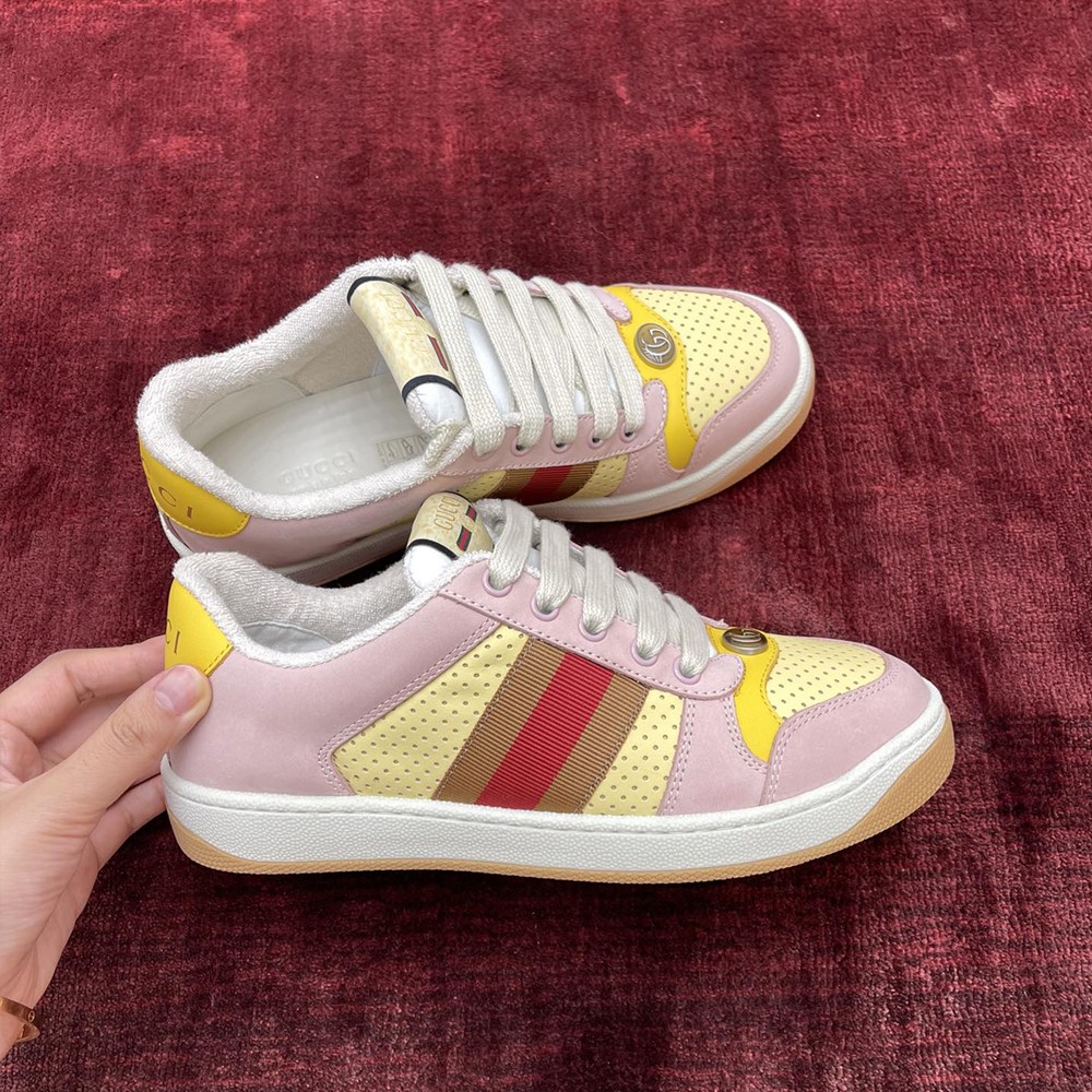 GC Women`s Screener sneakers 구찌 스크리너 핑크&옐로우