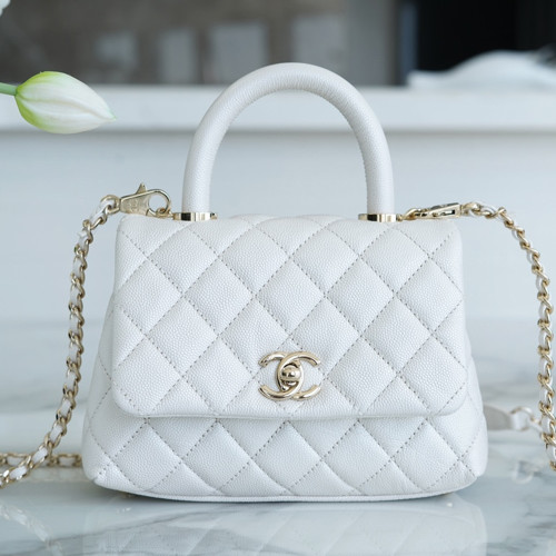 샤넬 AS2215 코코핸들 미니 플랩백 Pearl White