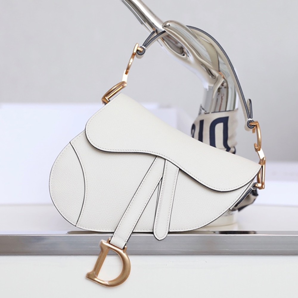 CD 디올 M0447C Small SADDLE 스몰 새들 백 White