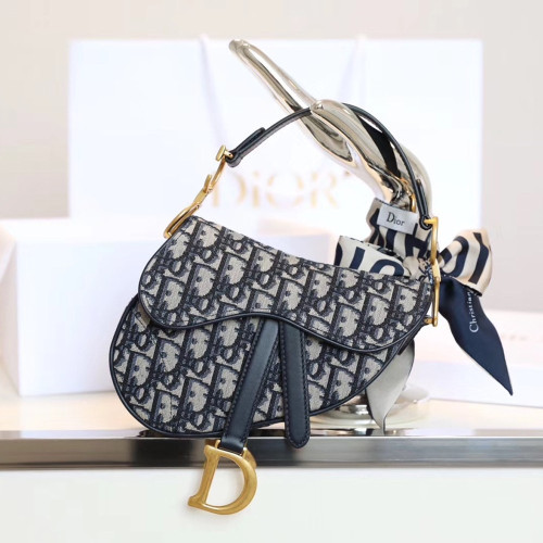 CD 디올 M0447C Small SADDLE 스몰 새들 백 Oblique blue
