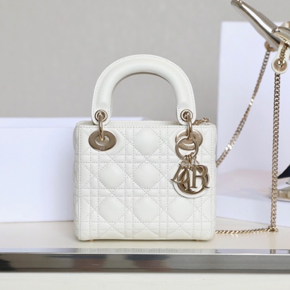 디올 LADY DIOR 미니 백 White(gold)