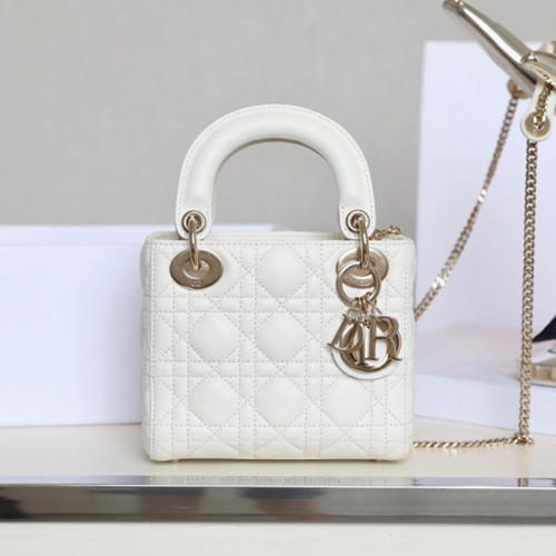 디올 LADY DIOR 미니 백 White(gold)