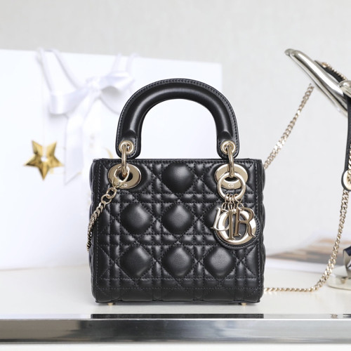 디올 LADY DIOR 미니 백 Black(gold)