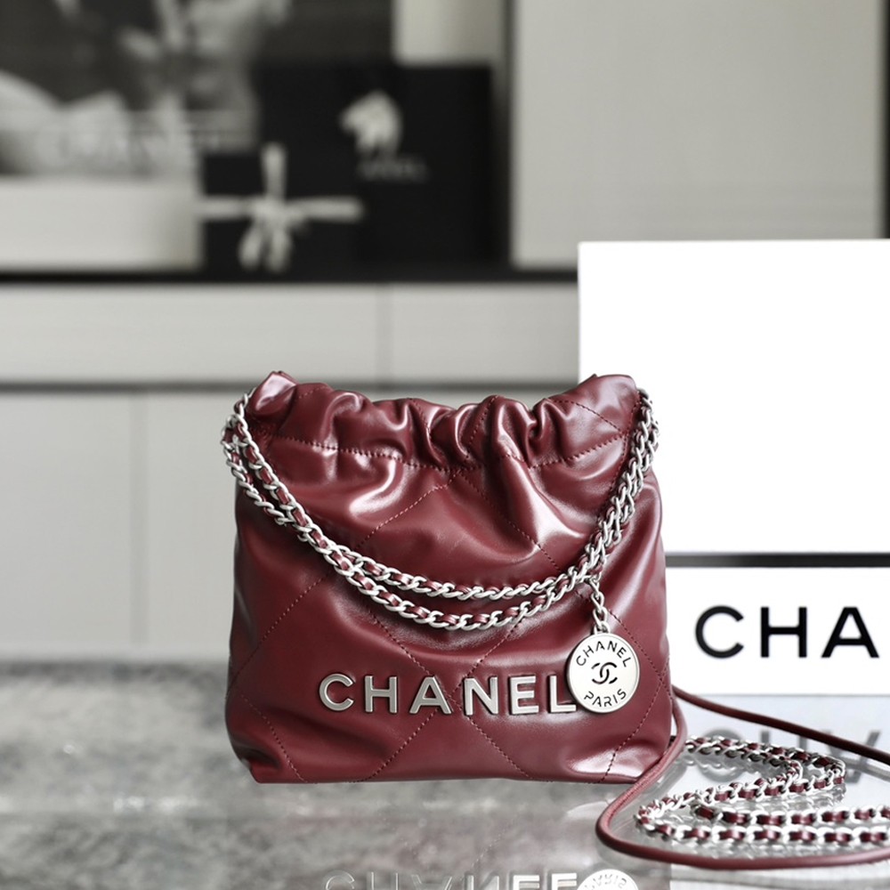 샤넬 AS3980 CHANEL 22 MINI HANDBAG 샤넬 22 미니 핸드백 Wine