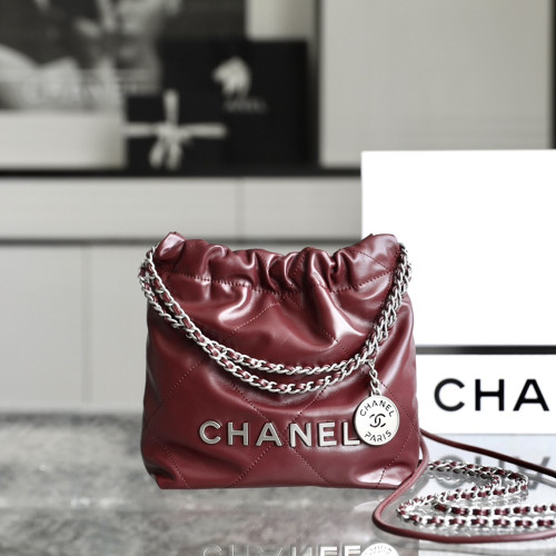 샤넬 AS3980 CHANEL 22 MINI HANDBAG 샤넬 22 미니 핸드백 Wine