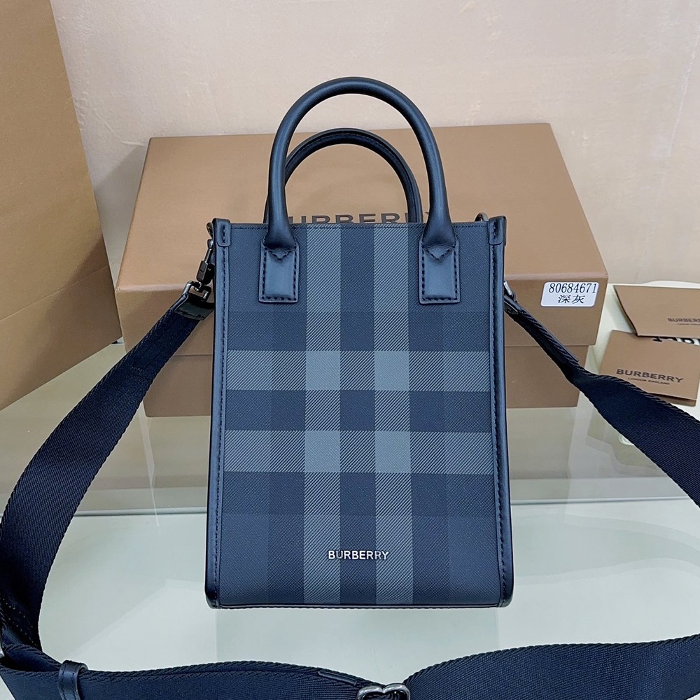 BBR 버버리 미니 버티컬 데니 토트백 charcoal (1color)