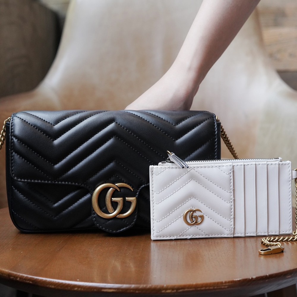 GC 구찌 751526 GG 마몽 미니백 Black