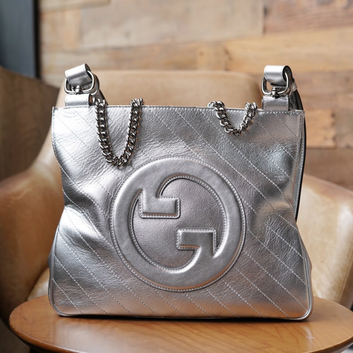 GC 구찌 751518 블론디 스몰 토트백 Silver