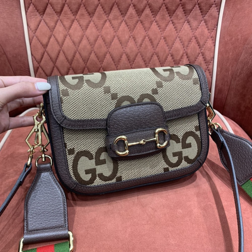 GC 구찌 658574 홀스빗 1955 미니백 Brown Jumbo GG Canvas (OC)