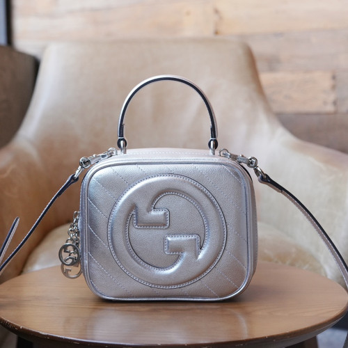 GC 구찌 744434 블론디 탑 핸들백 Silver