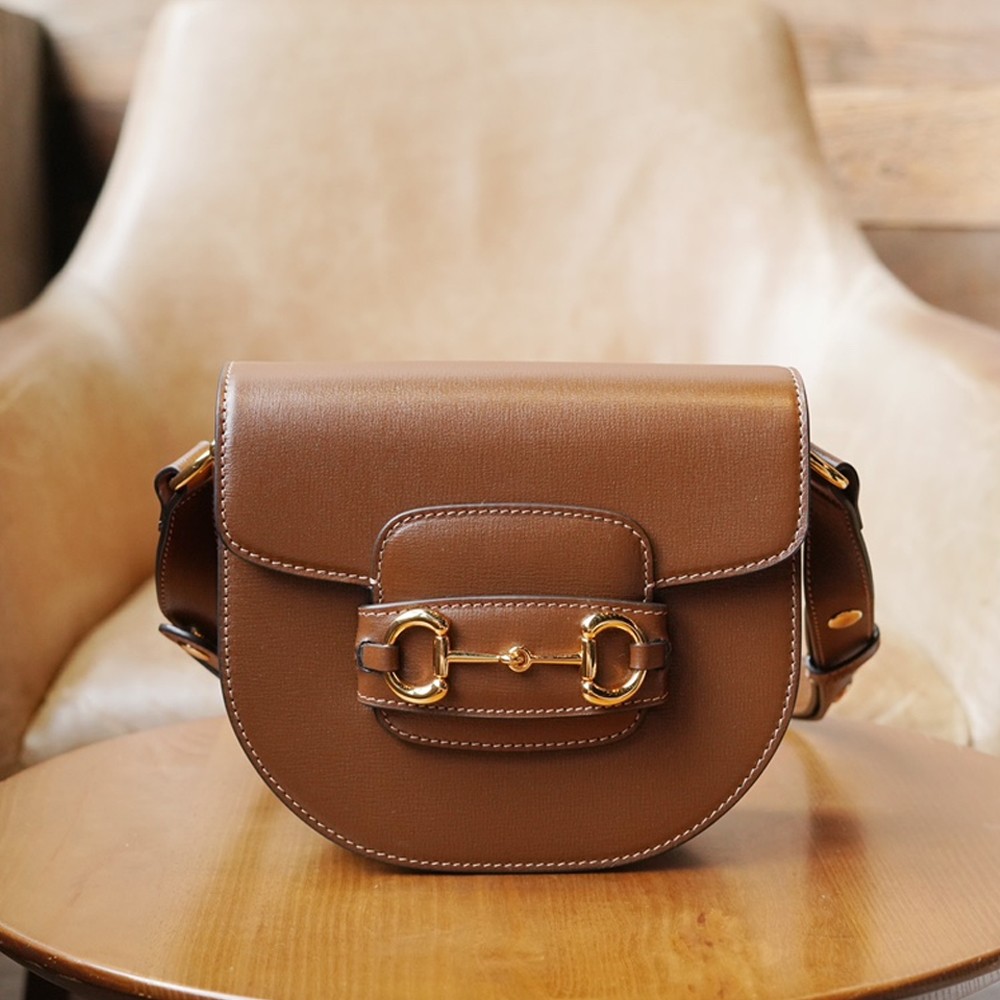 GC 구찌 760191 홀스빗 1955 라운드 미니백 Brown