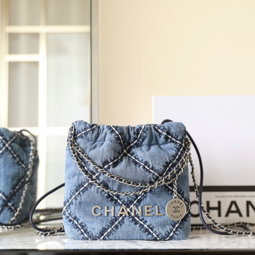 샤넬 AS3980 22 MINI HANDBAG 샤넬 22 미니 핸드백 데님