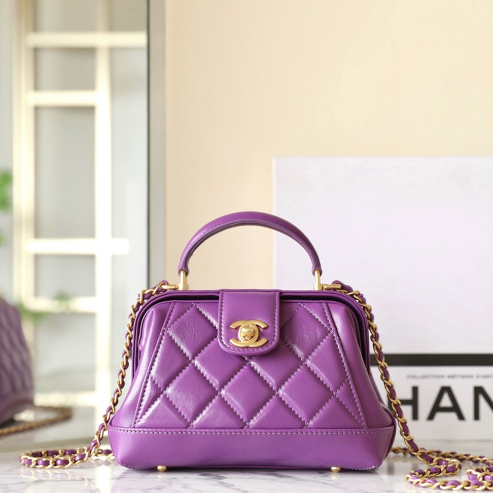 샤넬 AS4958 MINI BAG WITH TOP HANDLE 미니 탑핸들백 닥터백 Purple