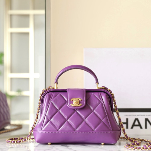 샤넬 AS4958 MINI BAG WITH TOP HANDLE 미니 탑핸들백 닥터백 Purple