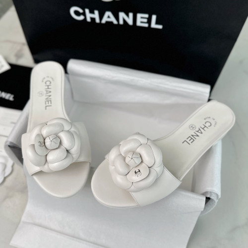 샤넬 G45499 까멜리아 뮬 샌들 슬라이드 White (PD)
