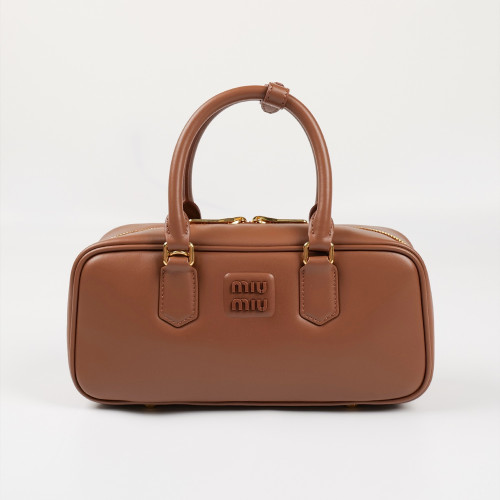 MIUMIU 미우미우 5BB142 아르카디 가죽 백 코냑