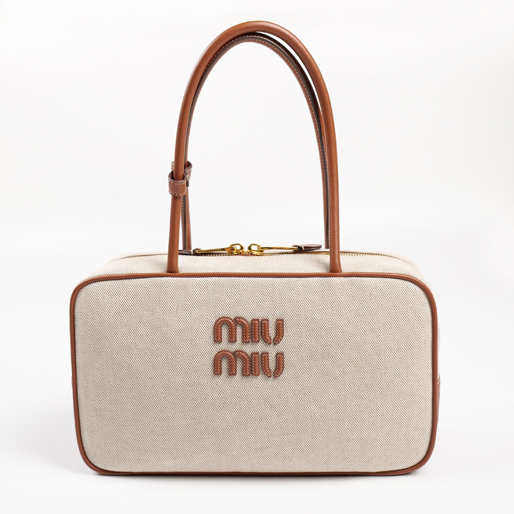 MIUMIU 미우미우 5BB163 캔버스 탑 핸들 백