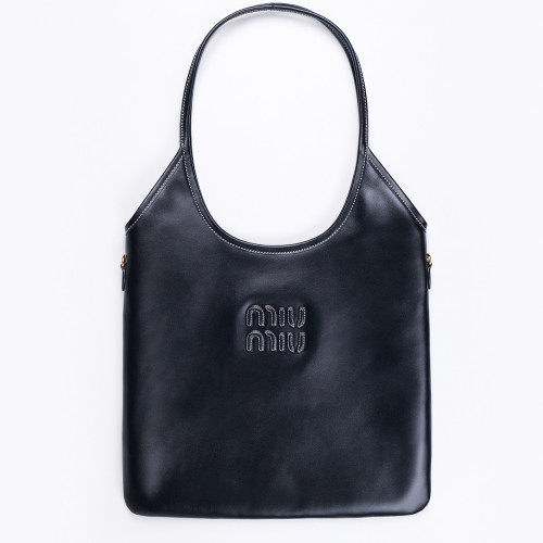 MIUMIU 미우미우 5BG231 가죽 토트백 블랙