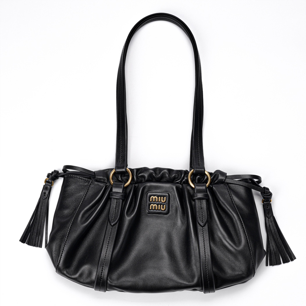 MIUMIU 미우미우 5BG306 쥬아 나파 가죽 백 블랙