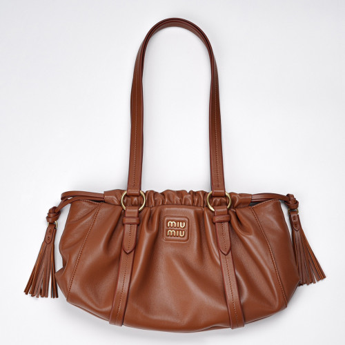 MIUMIU 미우미우 5BG306 쥬아 나파 가죽 백 코냑