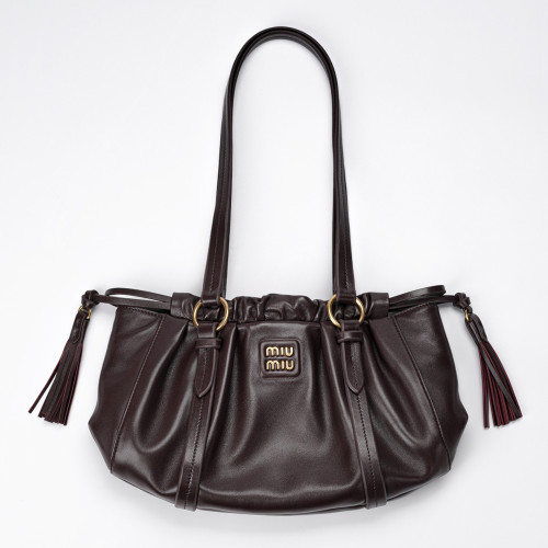MIUMIU 미우미우 5BG306 쥬아 나파 가죽 백 브라운