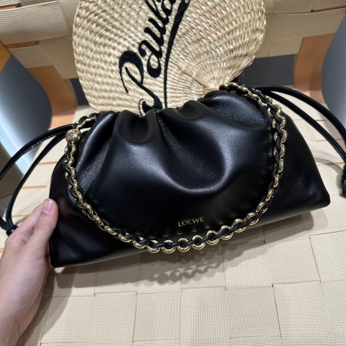 LOW 로에베 A411FCRX02 플라멩코 펄스 Flamenco purse 미듐 블랙