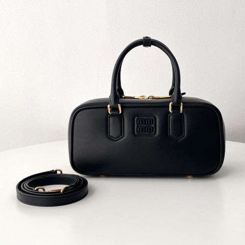 MIUMIU 미우미우 5BB148 아르카디 가죽 백 라지 블랙