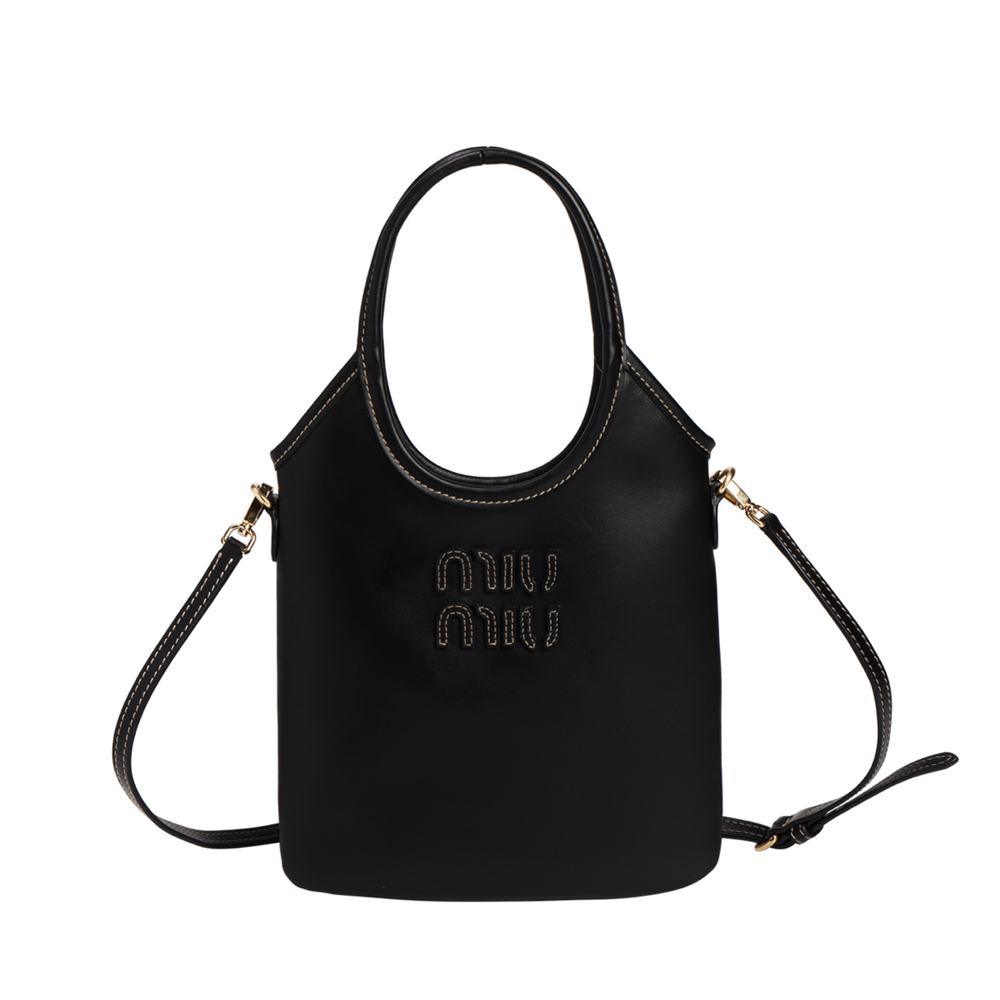 MIUMIU 미우미우 5BA281 아이비 가죽 핸드백 블랙