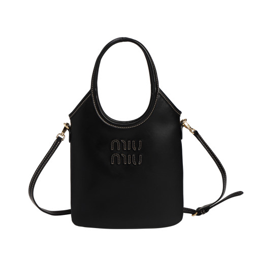 MIUMIU 미우미우 5BA281 아이비 가죽 핸드백 블랙