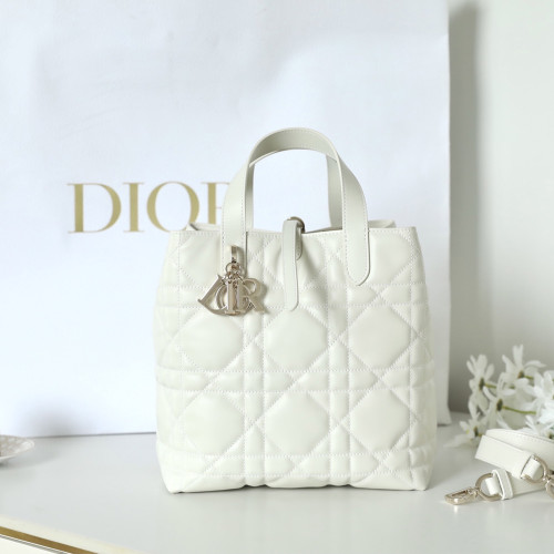 CD 디올 M2836 Dior Toujours 뚜주흐 미듐 버티컬 토트백 White
