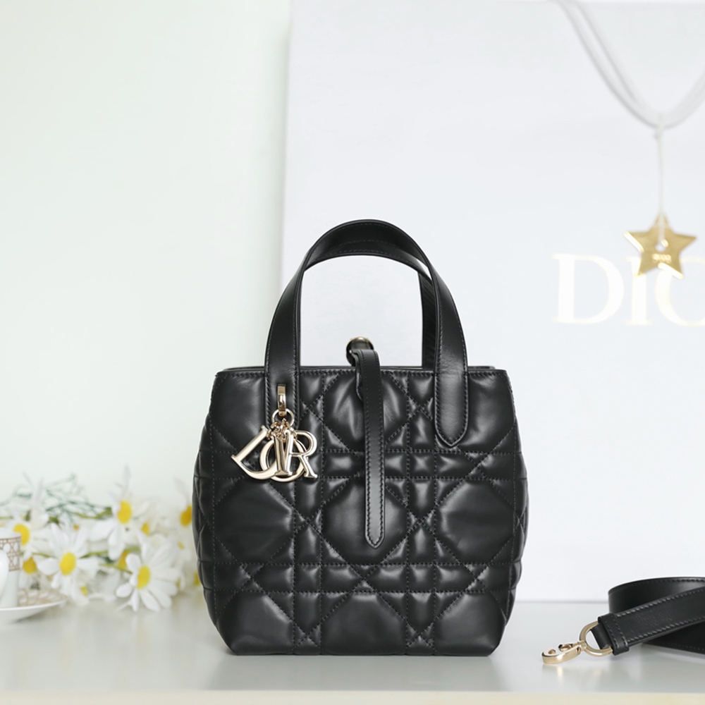 CD 디올 M2835 Dior Toujours 뚜주흐 스몰 버티컬 토트백 Black