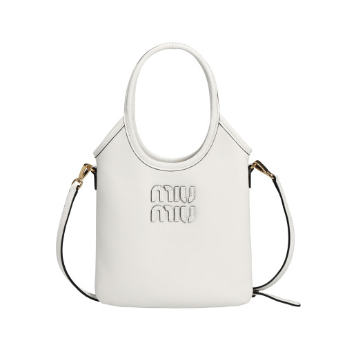 MIUMIU 미우미우 5BA281 아이비 가죽 핸드백 화이트