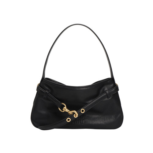 MIUMIU 미우미우 5BC182 아방뛰르 나파 가죽 백 블랙
