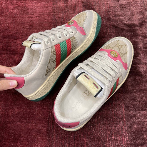 GC Women`s  Screener sneakers 구찌 스크리너 오리지널 GG캔버스 화이트&핑크